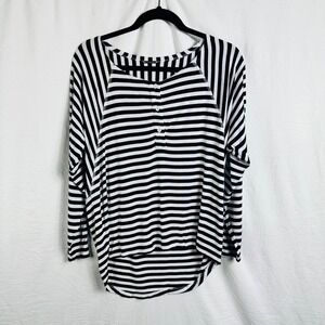 Rebecca Minkoff‎ blouse stripe high low nautical three quarter sleeve small
